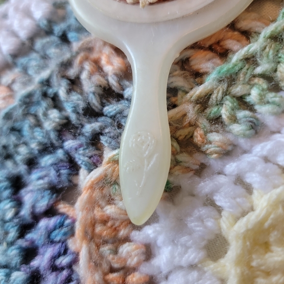 Vintage Plastic Handheld Mirror Apple & Cherry - Picture 10 of 11